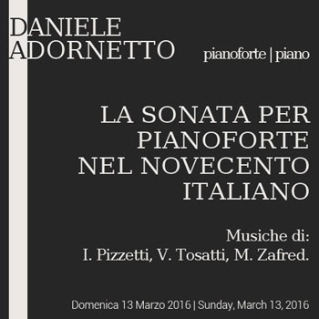 Daniele Adornetto: La sonata per pianoforte nel Novecento italiano